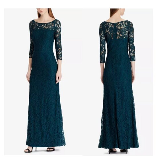 Lauren Ralph Lauren Dresses & Skirts - Lauren Ralph Lauren emerald green full lace mother of the bride dress
